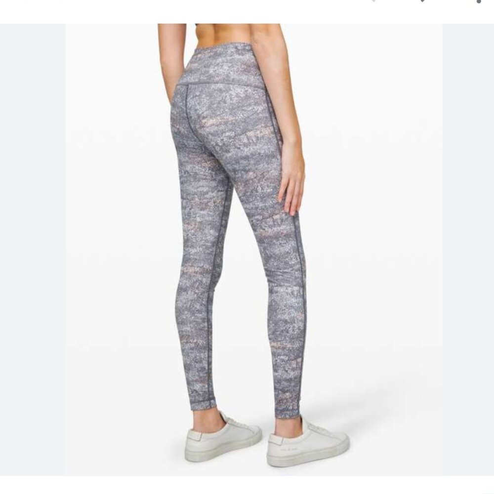 Lululemon Athletica Gray Patterned Leggings Size 10